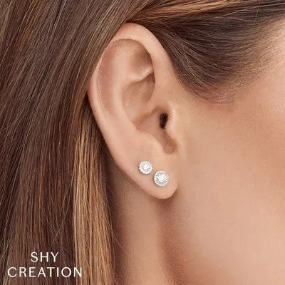 0.40CT-CTR(ROUND) 0.08CT-SIDE DIAMOND STUD EARRING