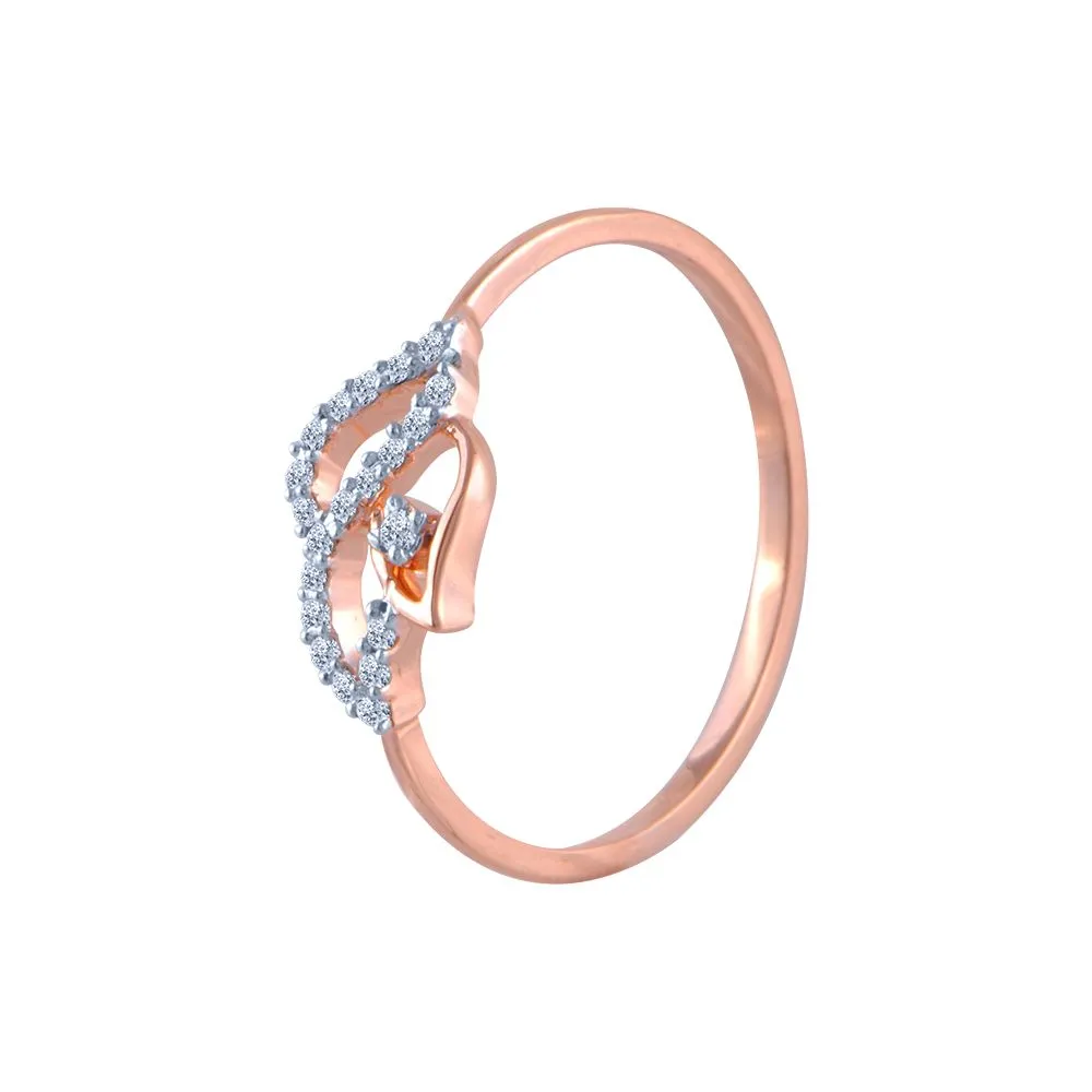 14k (585) Rose Gold And Diamond Ring For Women