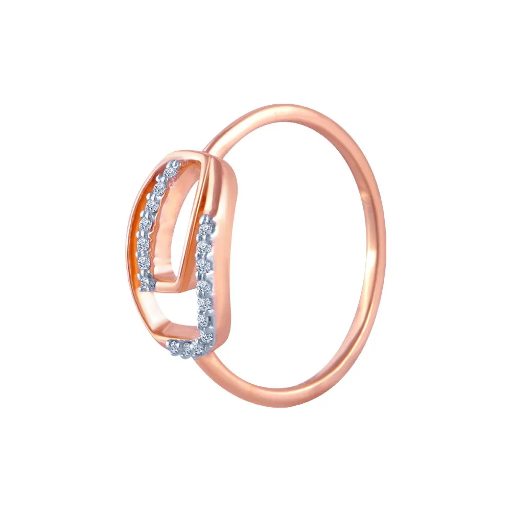 14k (585) Rose Gold And Diamond Ring For Women