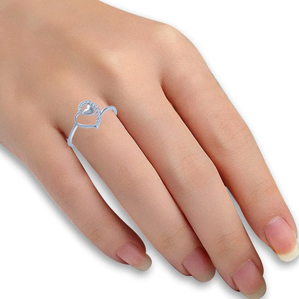 14k (585) White Gold And Diamond Ring For Women