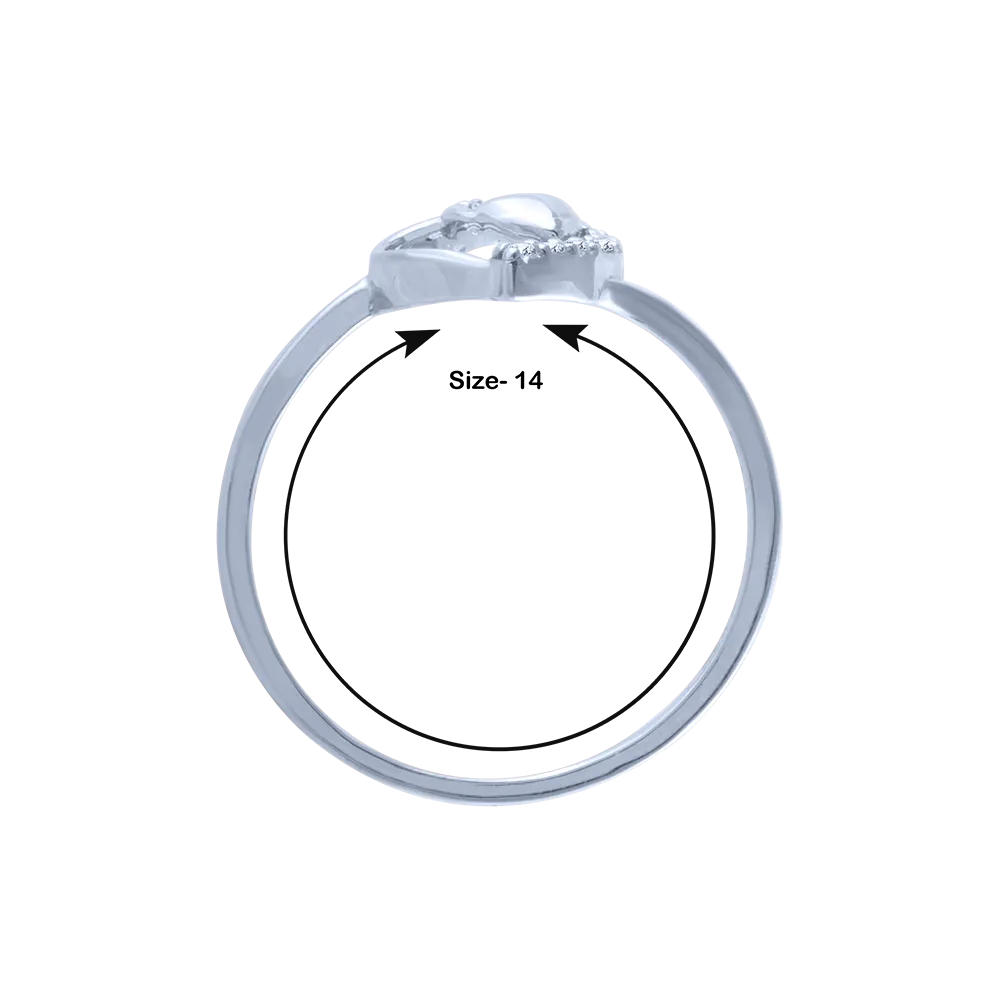 14k (585) White Gold And Diamond Ring For Women