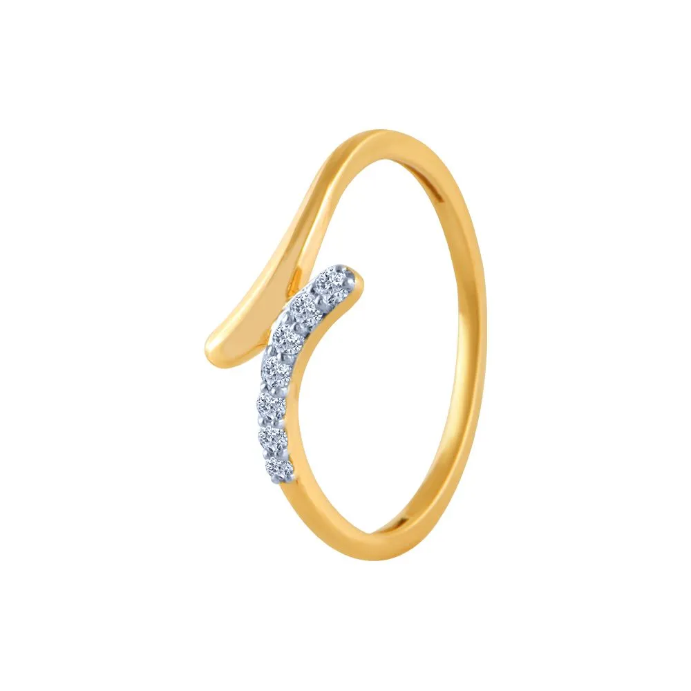 14k (585) Yellow Gold And Diamond Ring For Women