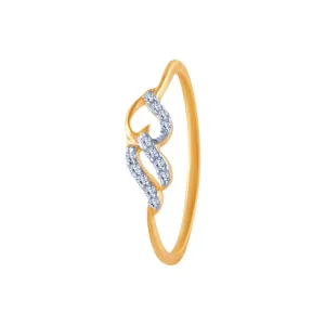 14k (585) Yellow Gold And Diamond Ring For Women