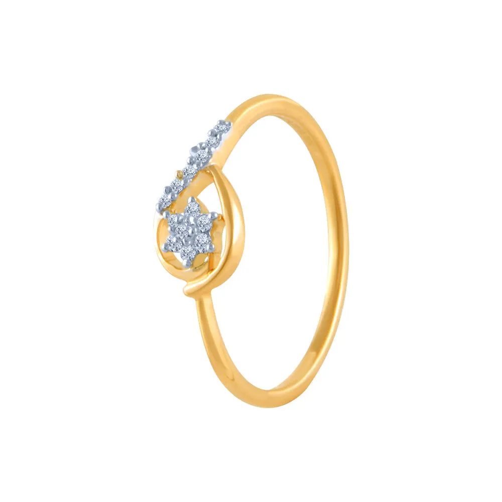 14k (585) Yellow Gold And Diamond Ring For Women