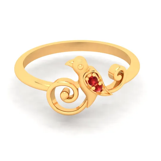 14k Bird Shaped Gold Ring Embedded With The Finest Looking Stones From Amazea Collection