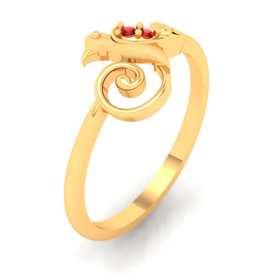 14k Bird Shaped Gold Ring Embedded With The Finest Looking Stones From Amazea Collection