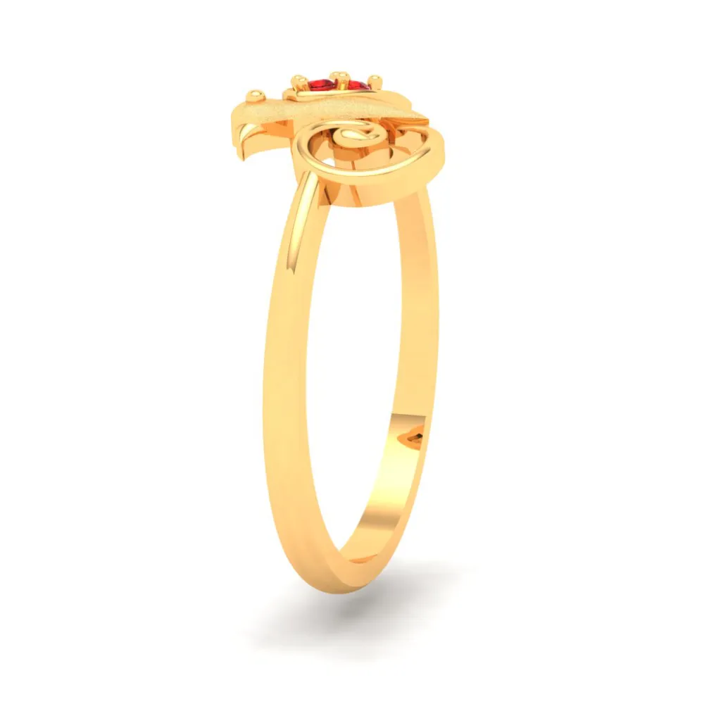 14k Bird Shaped Gold Ring Embedded With The Finest Looking Stones From Amazea Collection