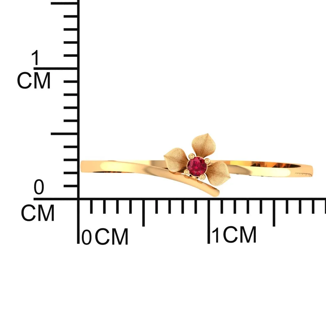 14K Delicate Yellow Gold Flower Ring for Women
