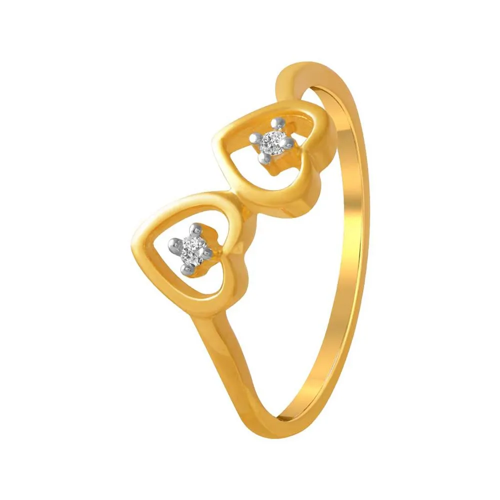 14k  Dual Heart Gold Ring