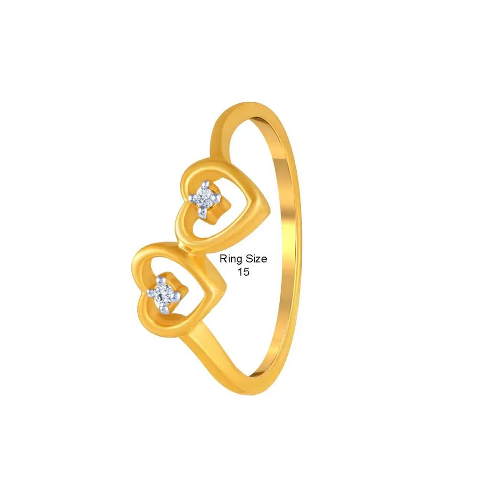 14k  Dual Heart Gold Ring