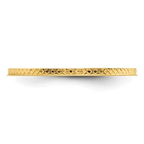 14K Gold 1.2mm Criss-Cross Pattern Stackable Band