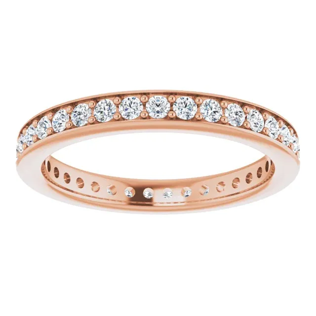 14K Gold 1.75 mm Diamond Round Eternity Band
