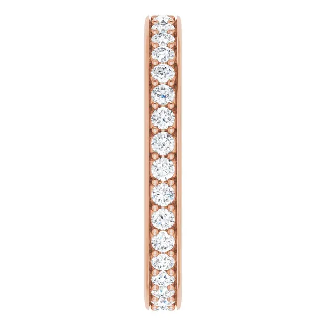 14K Gold 1.75 mm Diamond Round Eternity Band