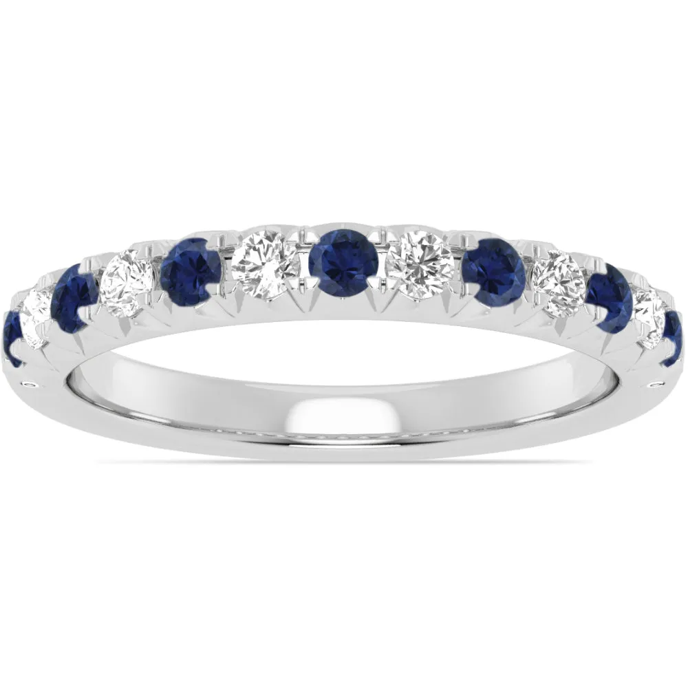 14k Gold Sapphire and Diamond Band