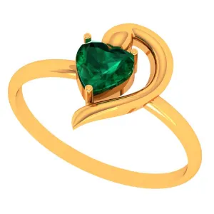14k Green Grace Heart-shaped Gold Ring