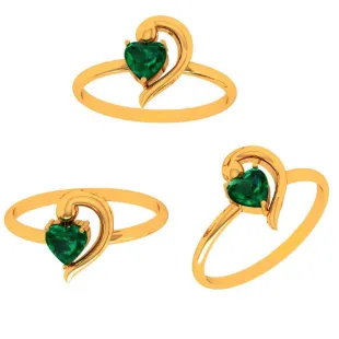 14k Green Grace Heart-shaped Gold Ring