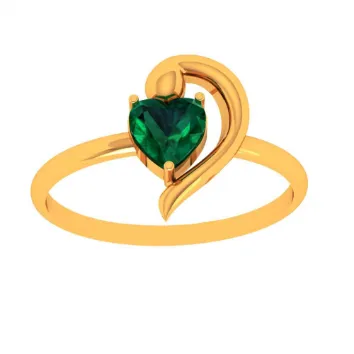 14k Green Grace Heart-shaped Gold Ring