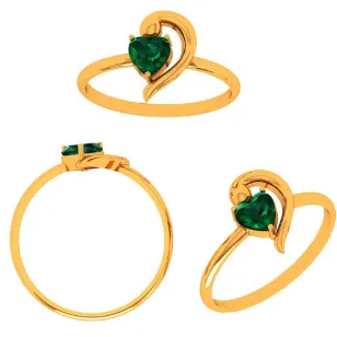 14k Green Grace Heart-shaped Gold Ring