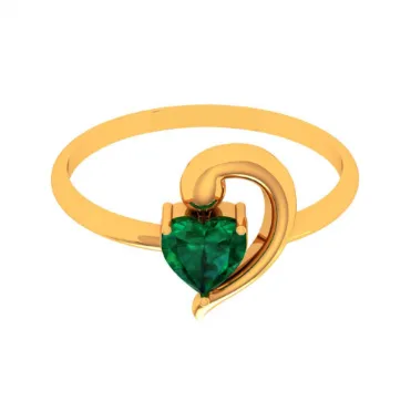14k Green Grace Heart-shaped Gold Ring