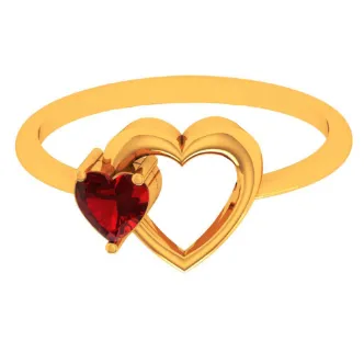 14k Heart To Heart Connection Yellow Gold Ring