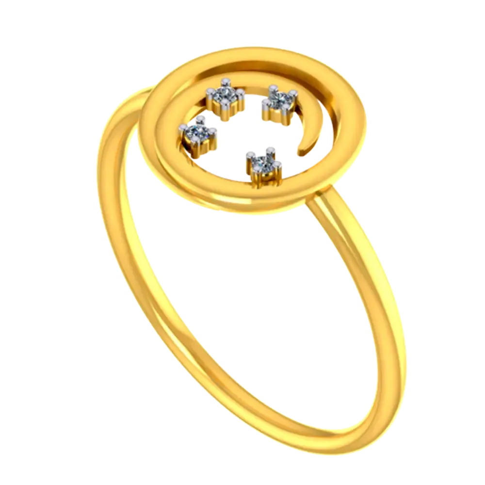 14k Ring With Twirled Design And Stone Detailing From Amazea Collection