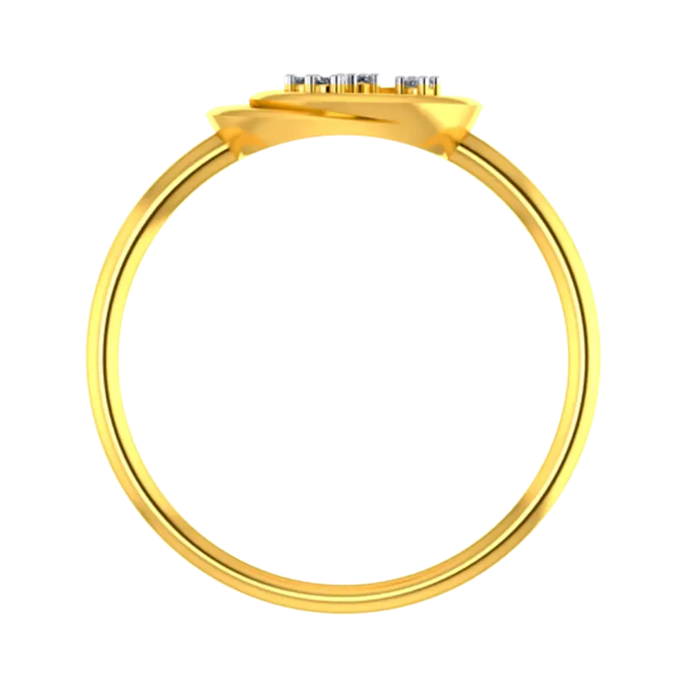 14k Ring With Twirled Design And Stone Detailing From Amazea Collection