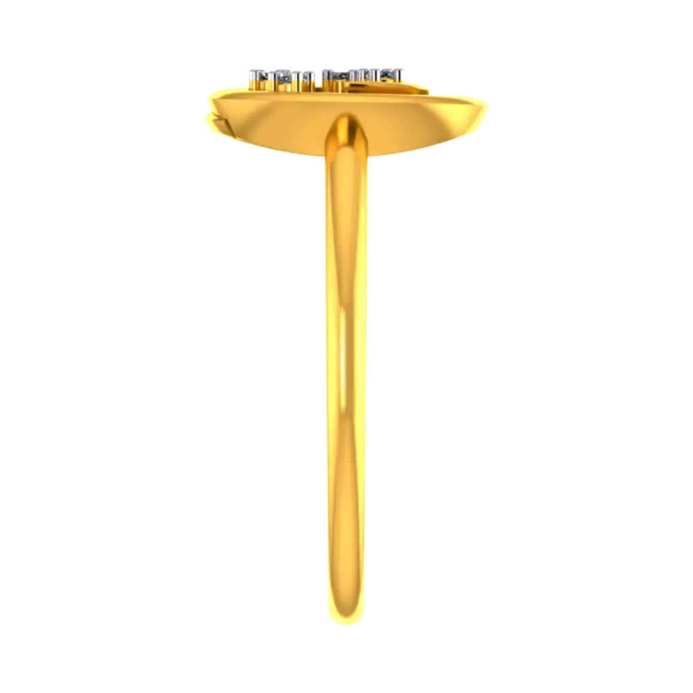14k Ring With Twirled Design And Stone Detailing From Amazea Collection