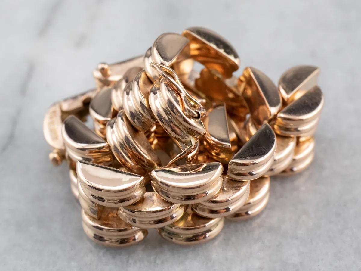 14K Rose Gold Gate Link Bracelet