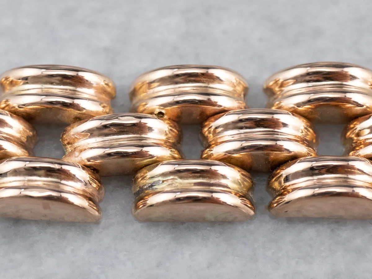 14K Rose Gold Gate Link Bracelet