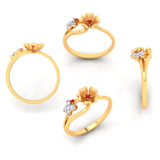 14k Stunting Gold Ring With Floral Design From The Amazea Collection