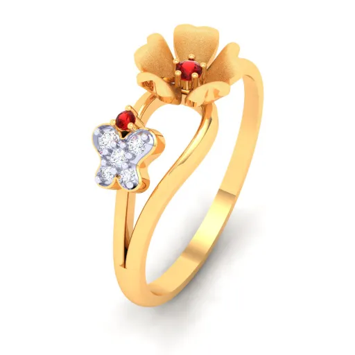 14k Stunting Gold Ring With Floral Design From The Amazea Collection