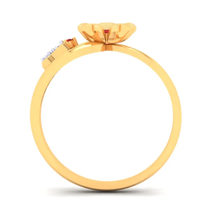 14k Stunting Gold Ring With Floral Design From The Amazea Collection
