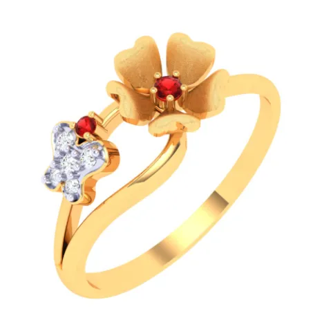 14k Stunting Gold Ring With Floral Design From The Amazea Collection