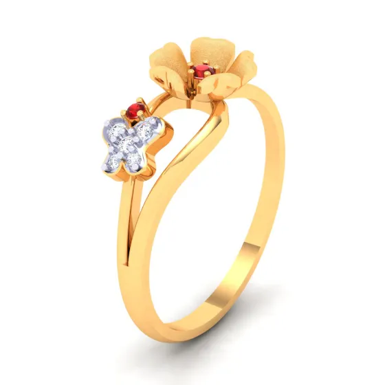 14k Stunting Gold Ring With Floral Design From The Amazea Collection