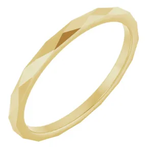 14K White 1.5 mm Diamond Pattern Band