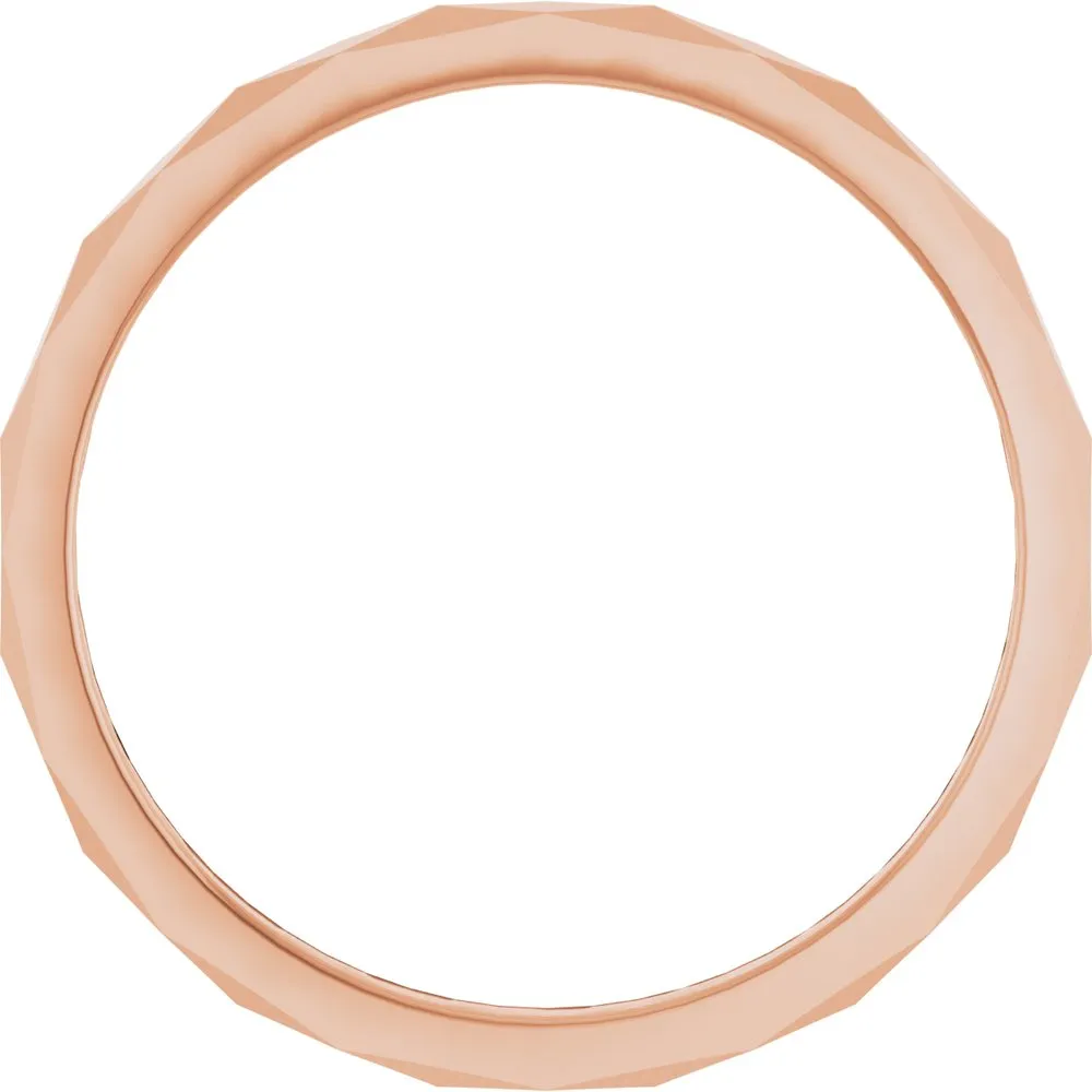 14K White 1.5 mm Diamond Pattern Band