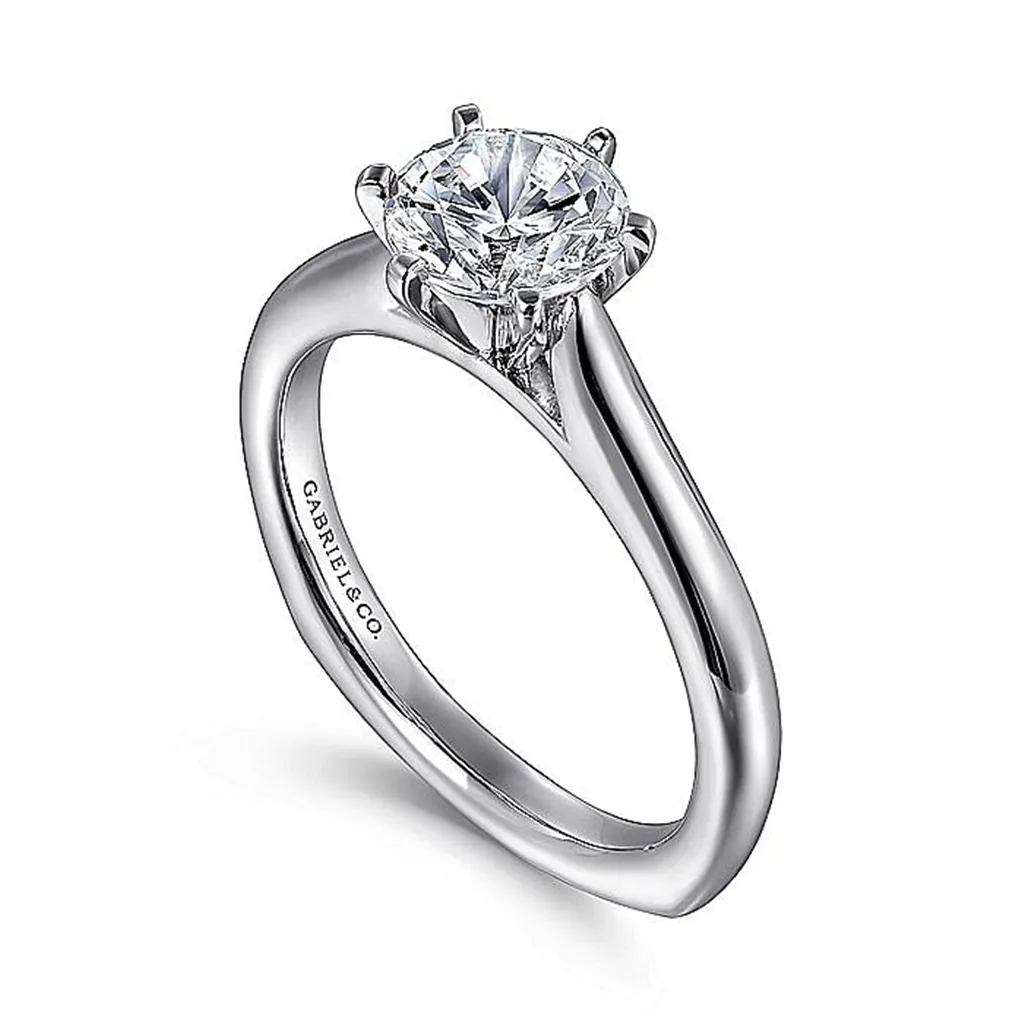 14K White Gold 'Allie' Round Diamond Engagement Ring