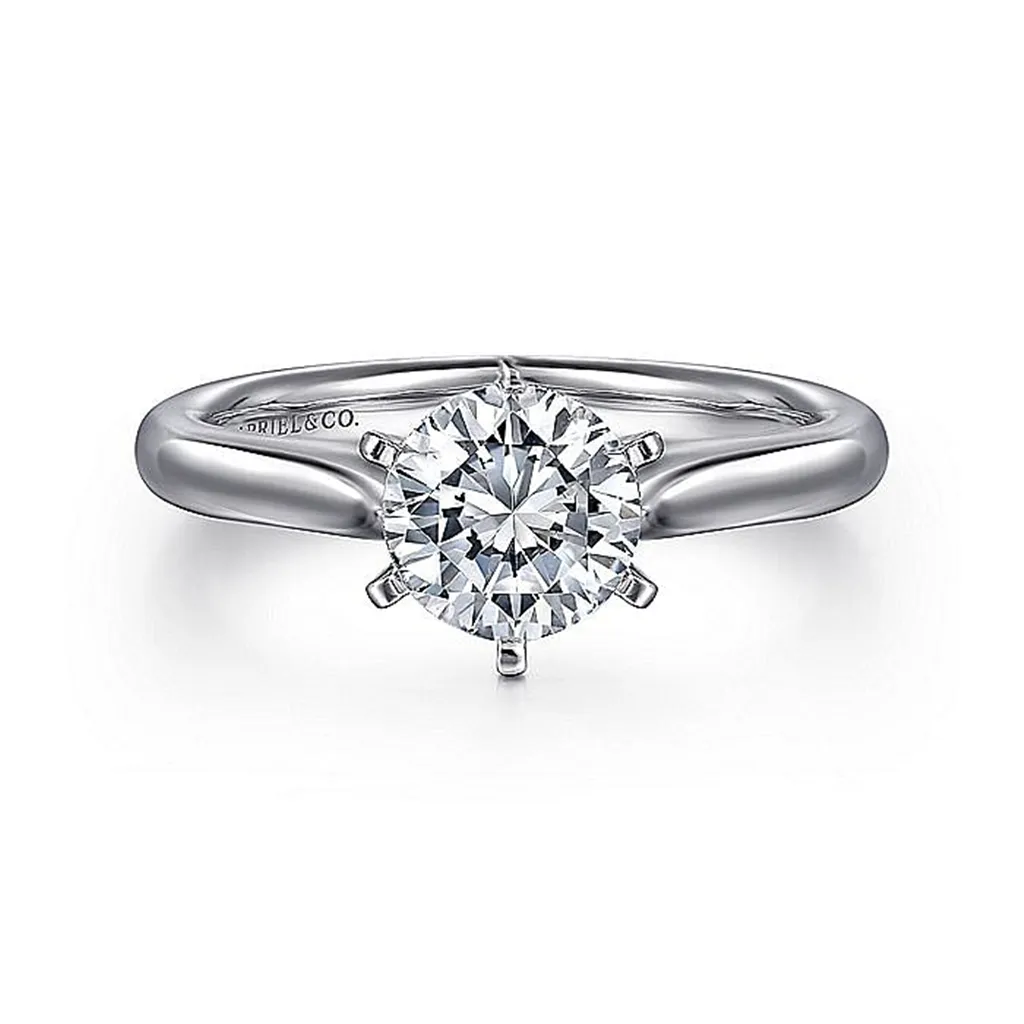 14K White Gold 'Allie' Round Diamond Engagement Ring