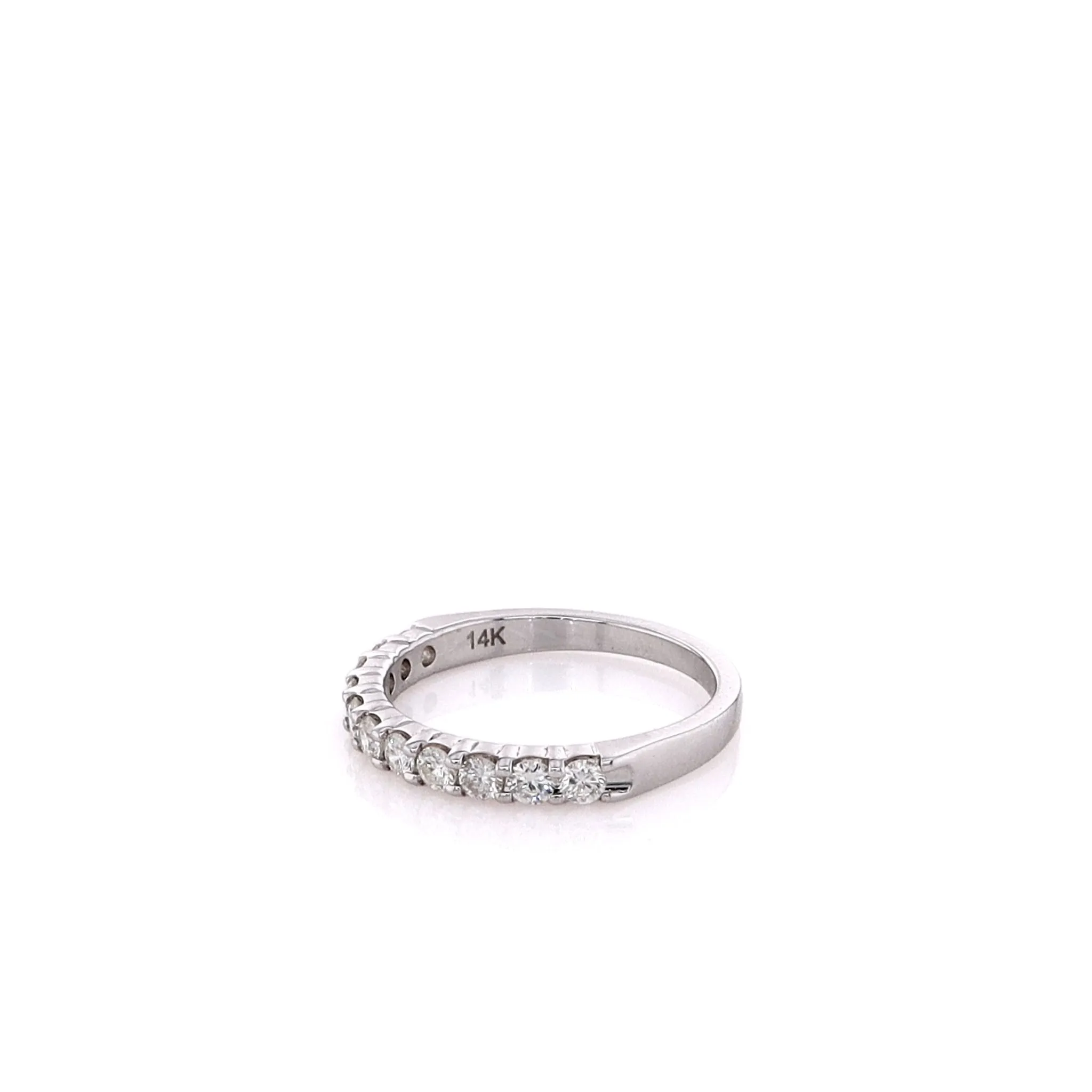 14k White Gold Diamond Wedding Band