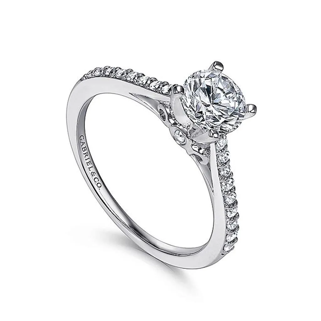 14K White Gold 'Jocelyn' Classic Round Diamond Engagement Ring