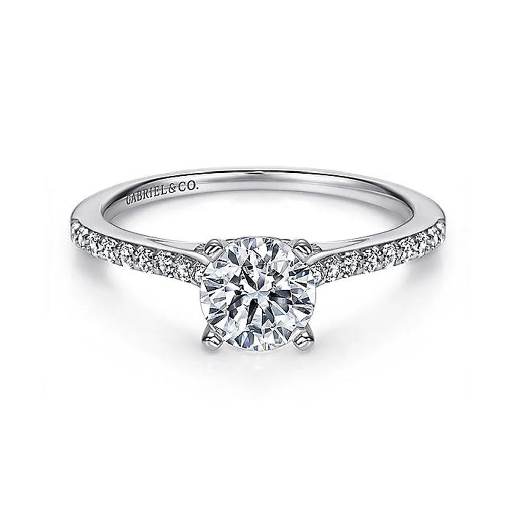 14K White Gold 'Jocelyn' Classic Round Diamond Engagement Ring