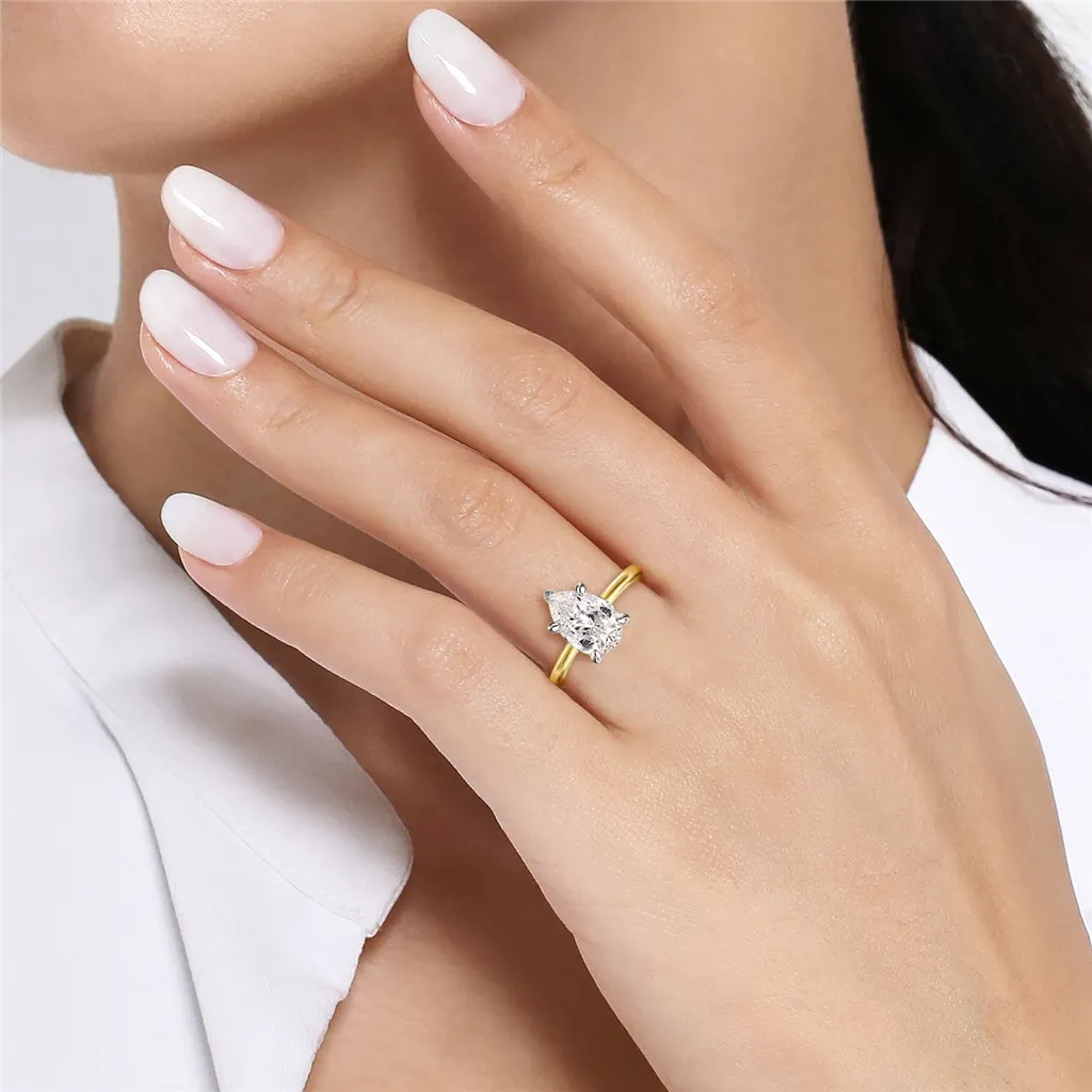 14K Yellow And White Gold 'Evelina' Solitaire Ring