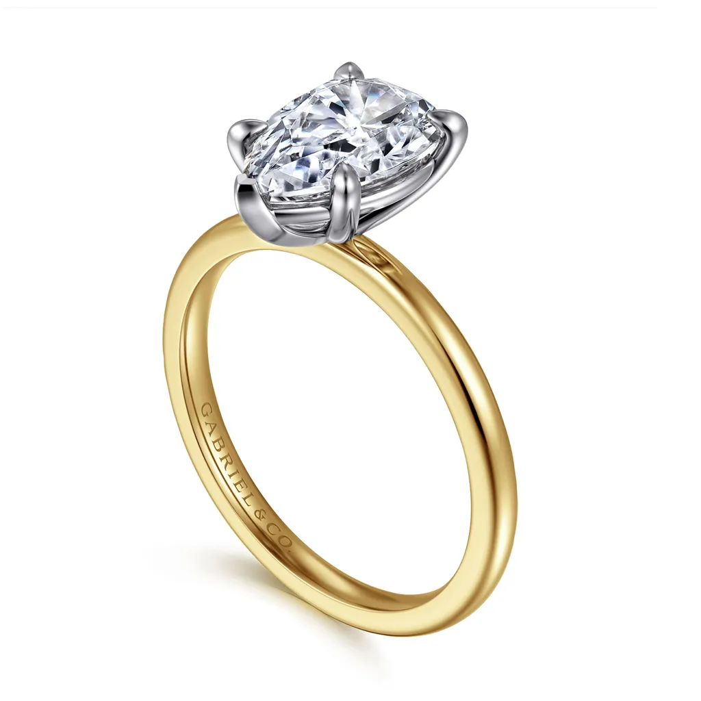14K Yellow And White Gold 'Evelina' Solitaire Ring