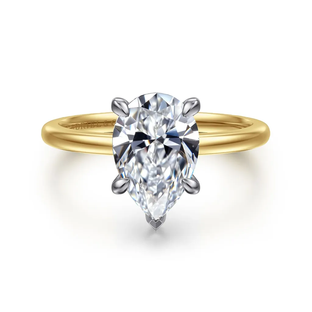 14K Yellow And White Gold 'Evelina' Solitaire Ring
