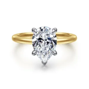 14K Yellow And White Gold 'Evelina' Solitaire Ring