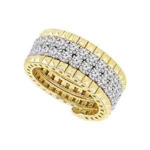 14K Yellow And White Gold Flexie Diamond Ring