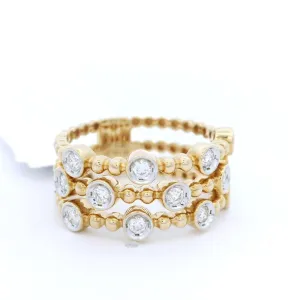 14K Yellow And White Stackable Natural Diamonds Ring
