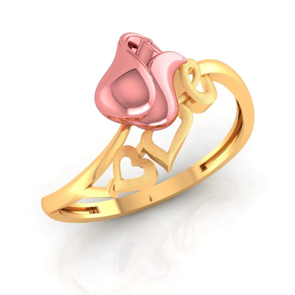 14k Yellow Attached With Love Word Designed Gold Ring