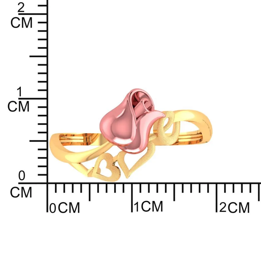 14k Yellow Attached With Love Word Designed Gold Ring