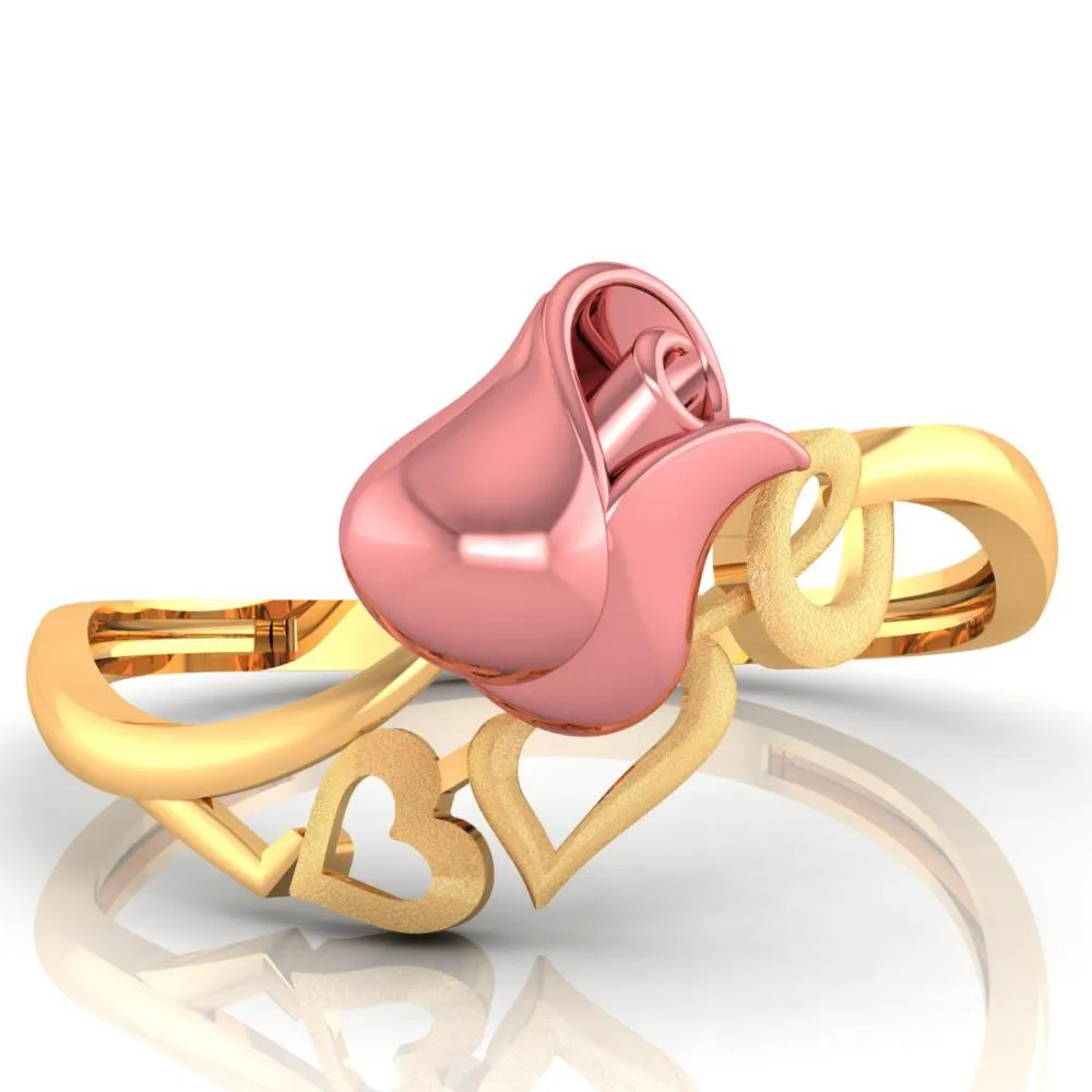 14k Yellow Attached With Love Word Designed Gold Ring